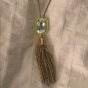 JCrew pendant tassel rhinestone necklace